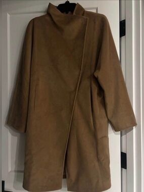 Women's Camel Wrap Trench Coat - pink lady xlarge